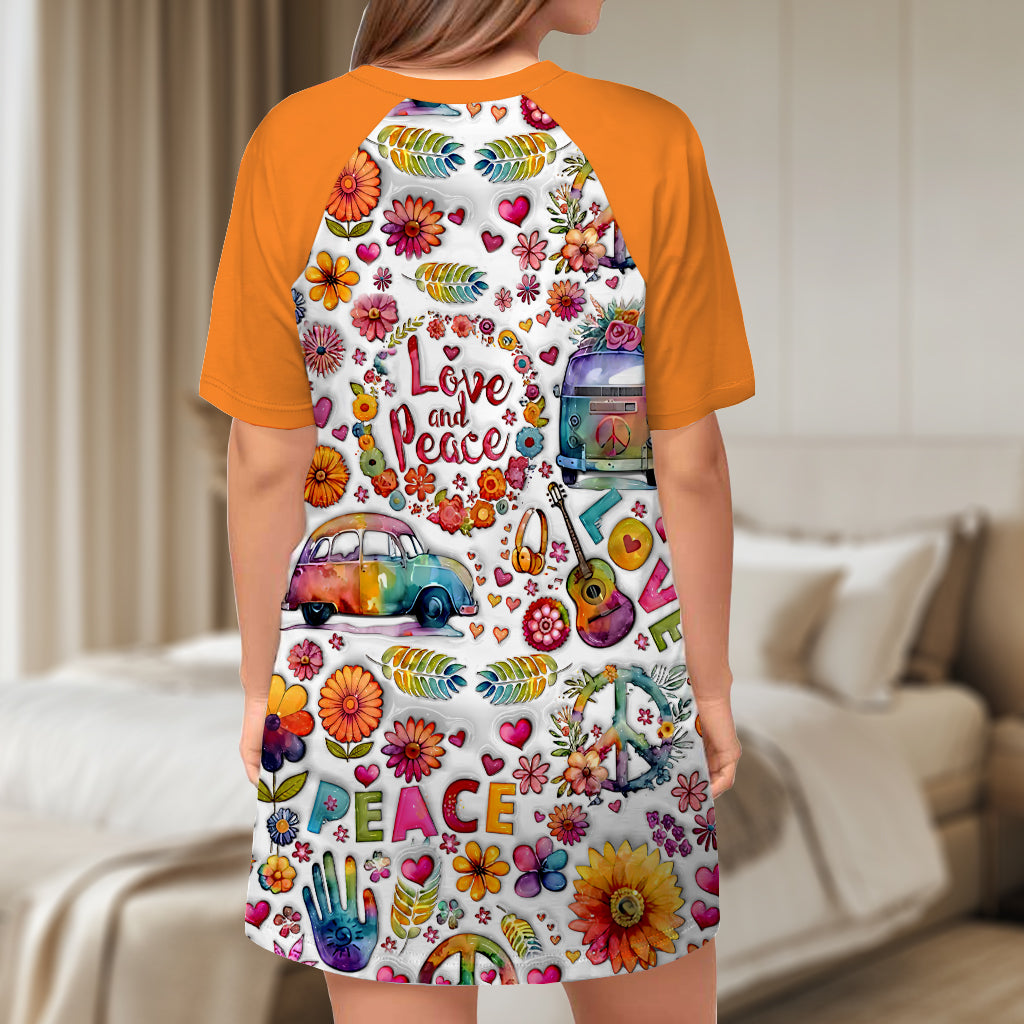 Hippie Souls - Personalized Hippie Sleep T-shirt Dress