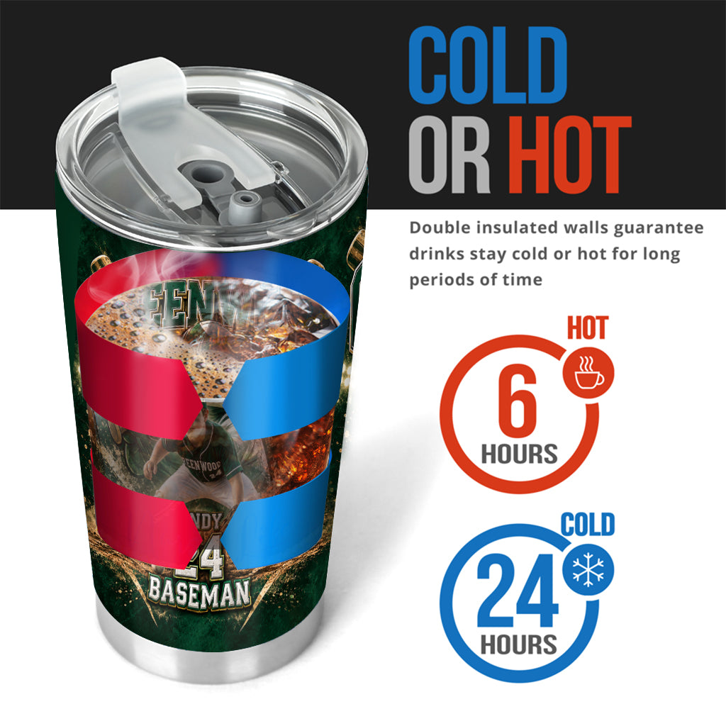 Custom Any Team, Any Photo - Personalized Baseball Tumbler