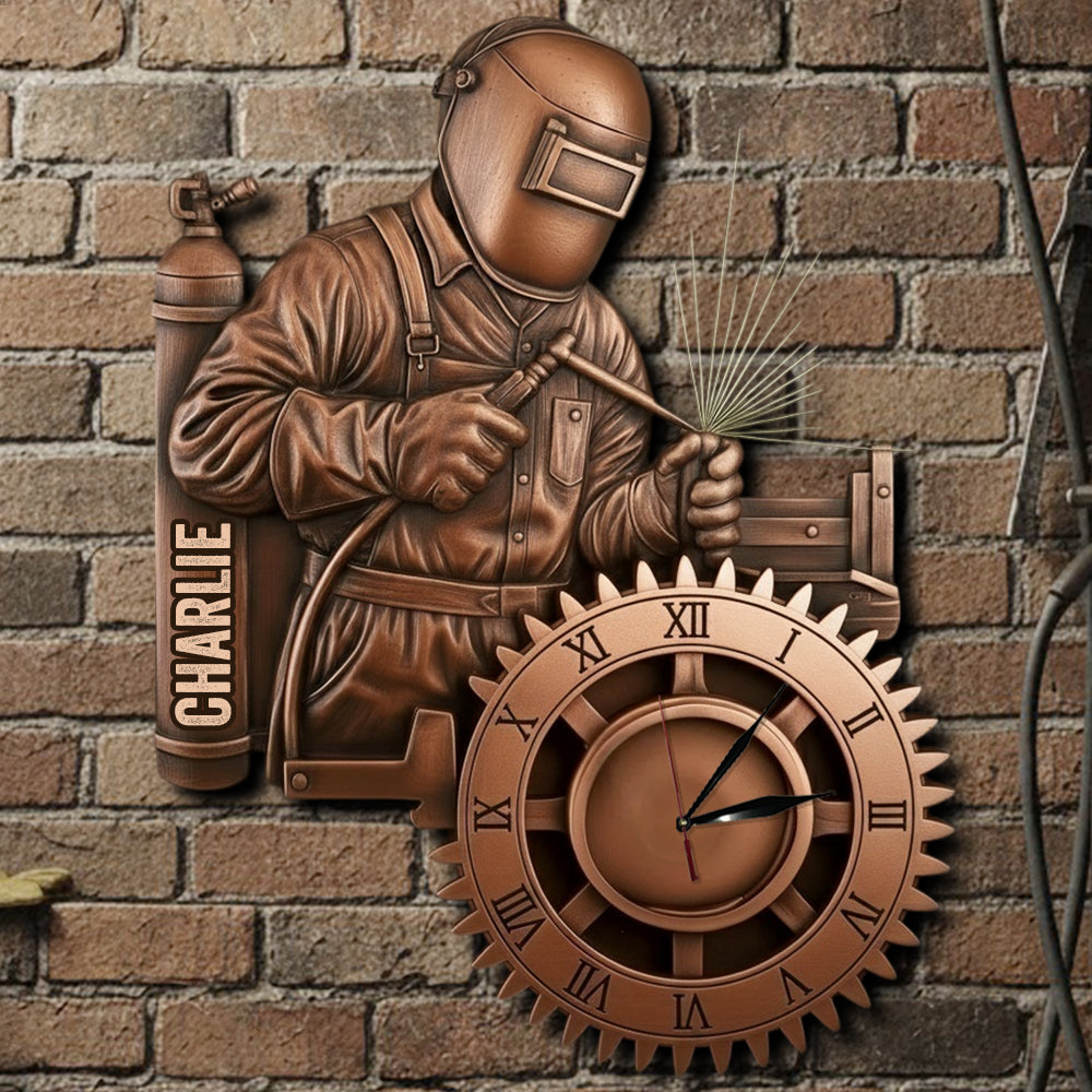 Strongest Welder - Personalized Welder LED Light Wall Clock