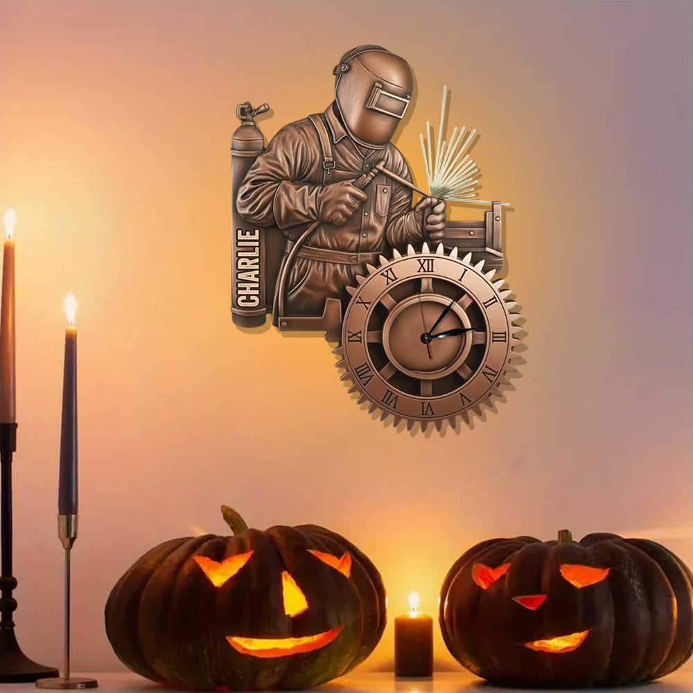 Strongest Welder - Personalized Welder LED Light Wall Clock