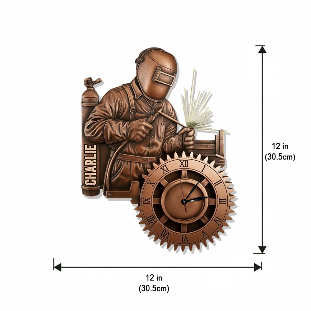 Strongest Welder - Personalized Welder LED Light Wall Clock