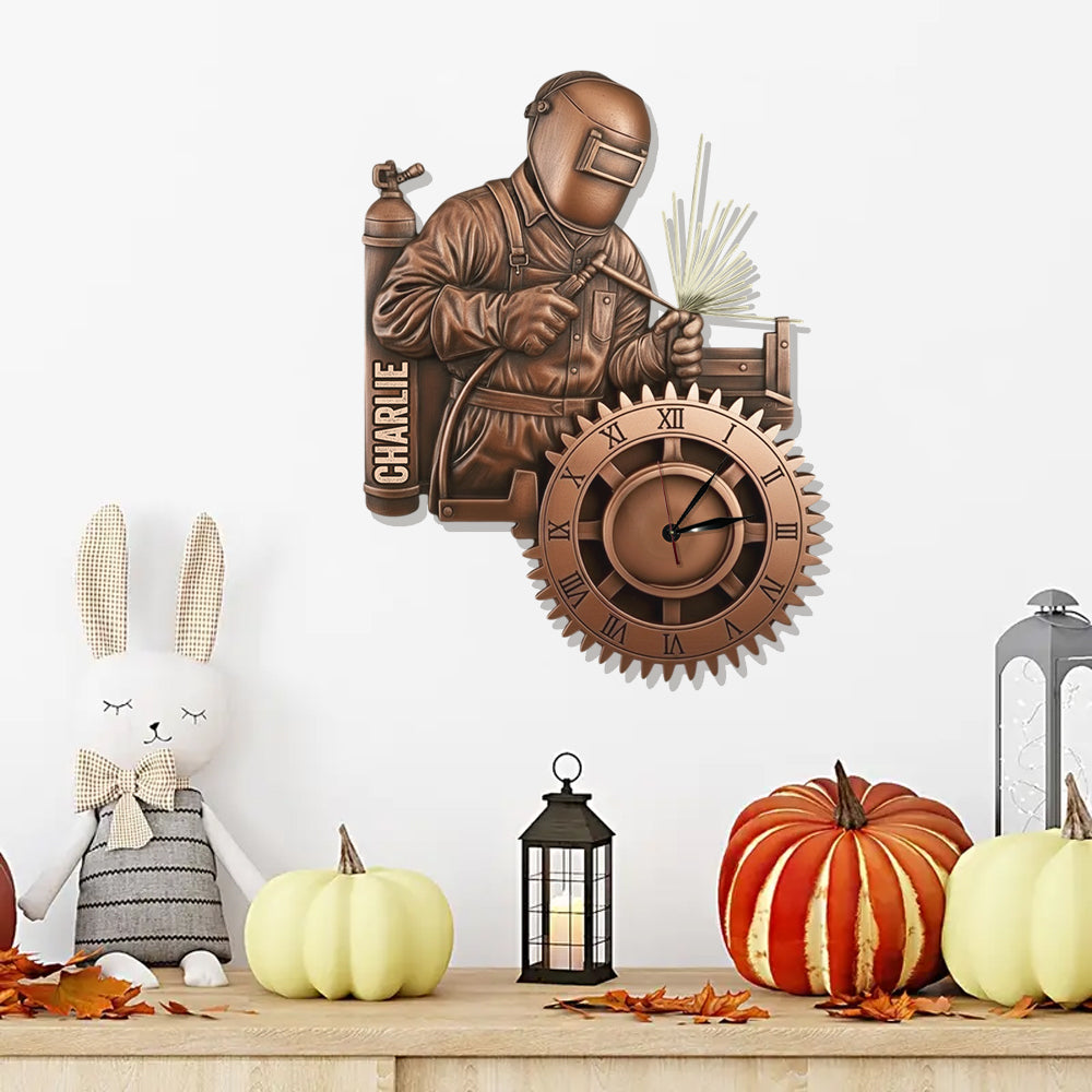 Strongest Welder - Personalized Welder LED Light Wall Clock