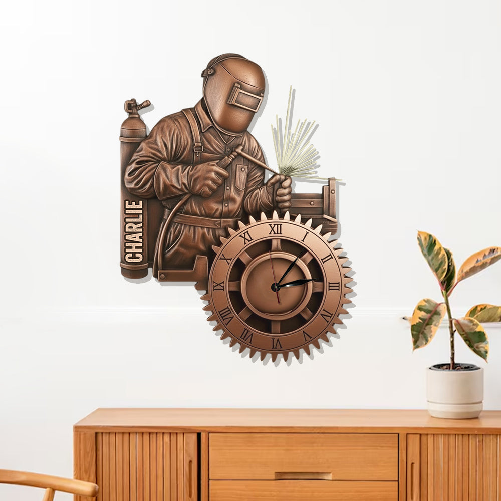 Strongest Welder - Personalized Welder LED Light Wall Clock