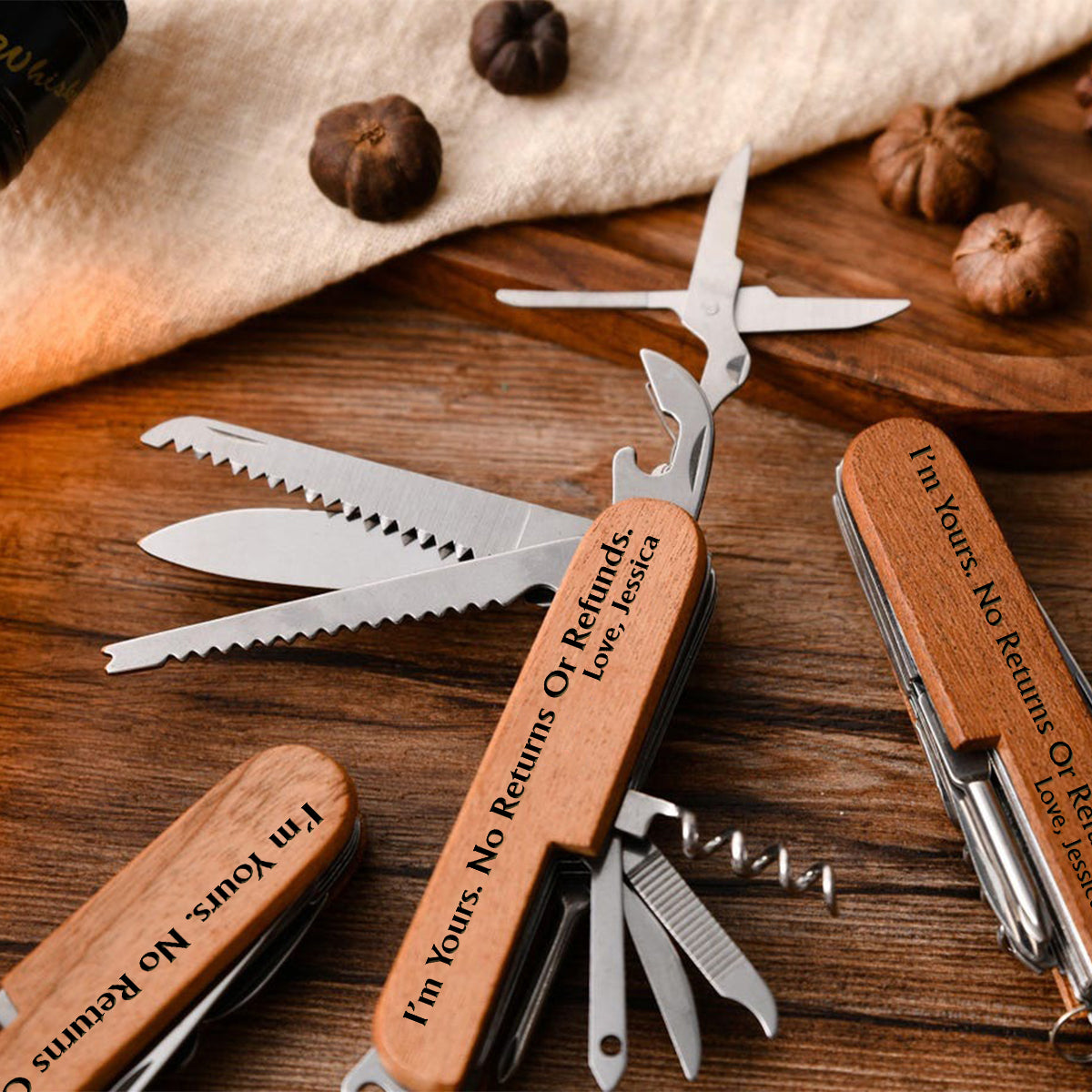 I'm Yours - Personalized Couple Pocket Knife - 8 Function Multi-Tool