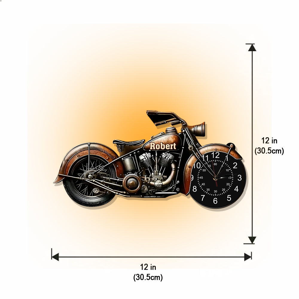 Motorcycle - Good Time, Good Friend, Good Wheel - Personalized Biker LED Light Wall Clock