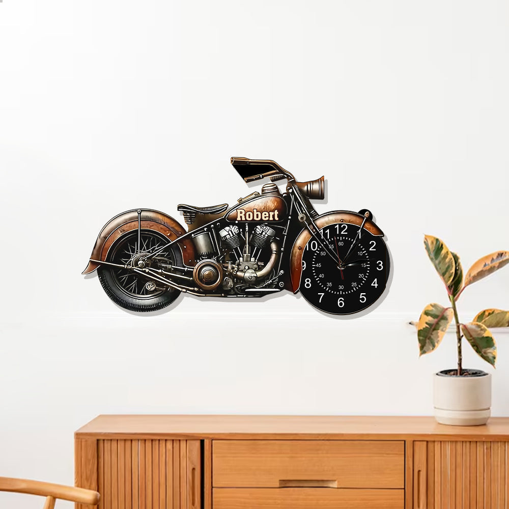 Motorcycle - Good Time, Good Friend, Good Wheel - Personalized Biker LED Light Wall Clock