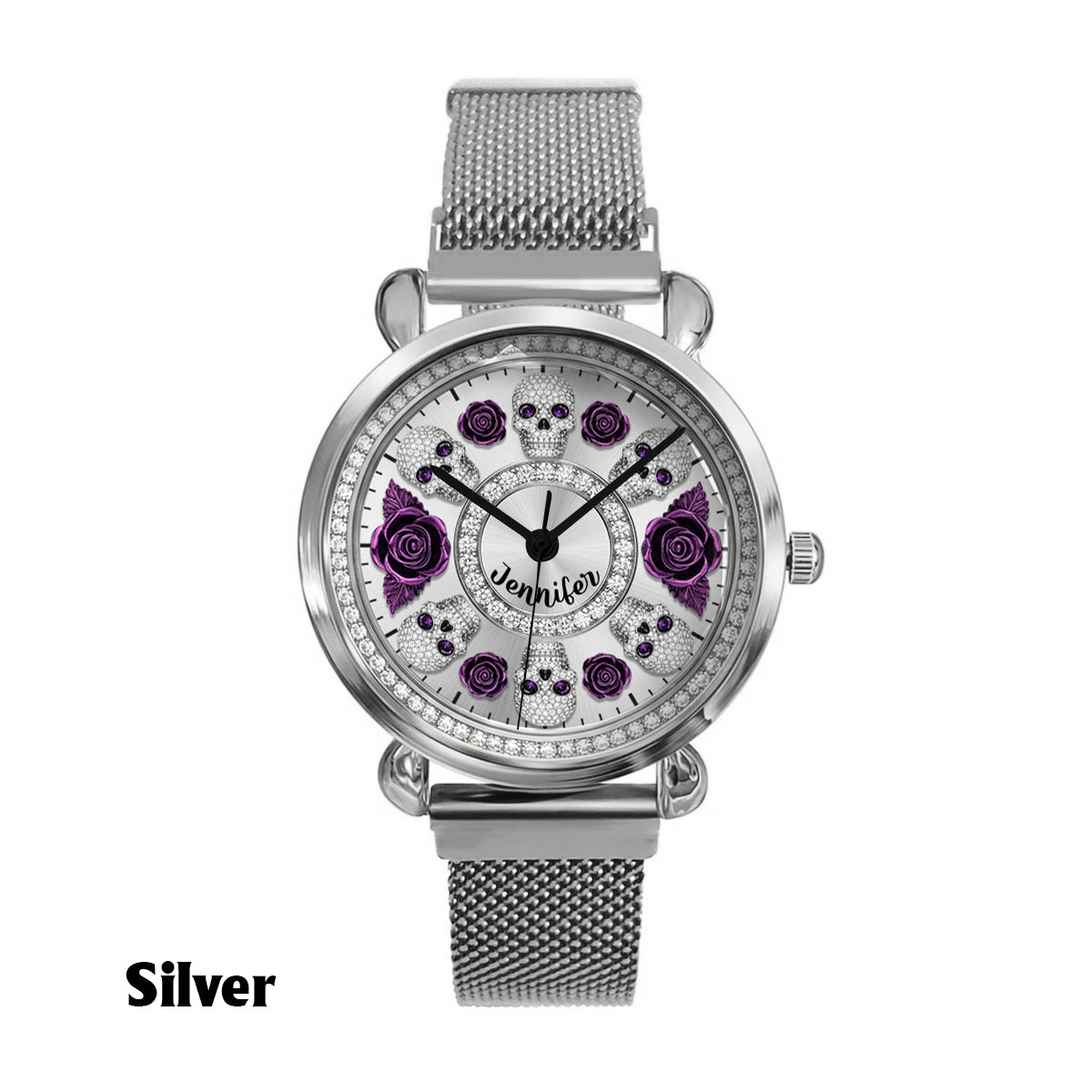 Skull And Roses - Personalized Skull Women Hand Watch