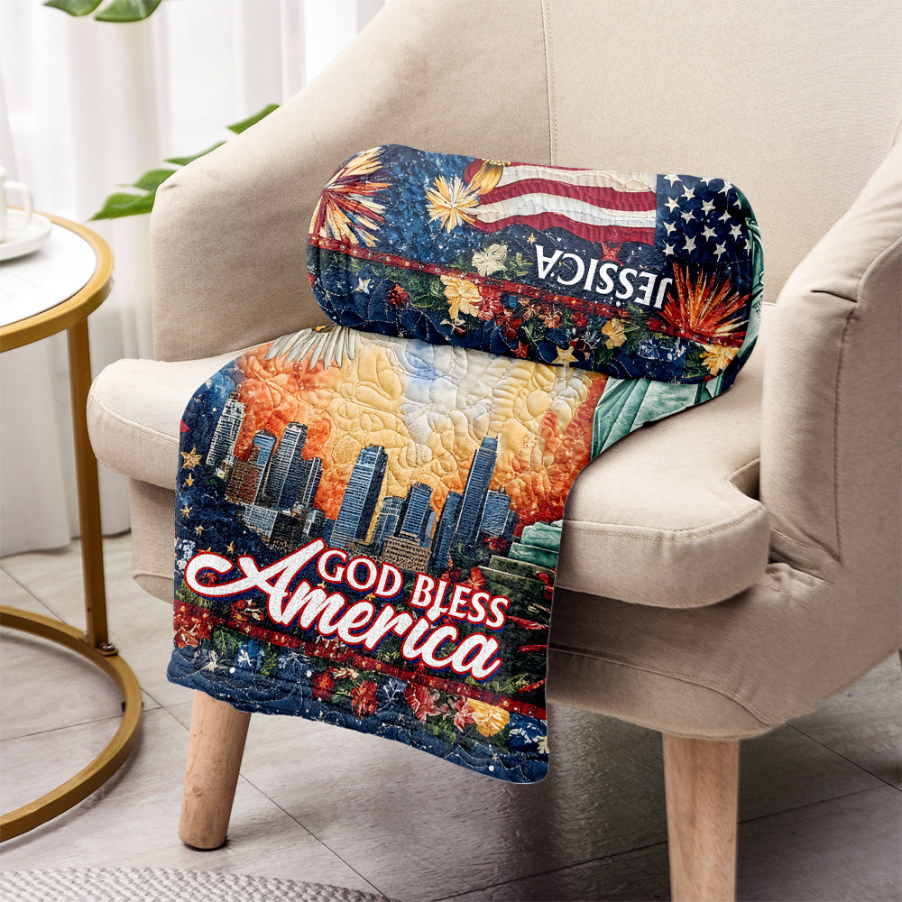 God Bless America - Personalized Bald Eagle Blanket