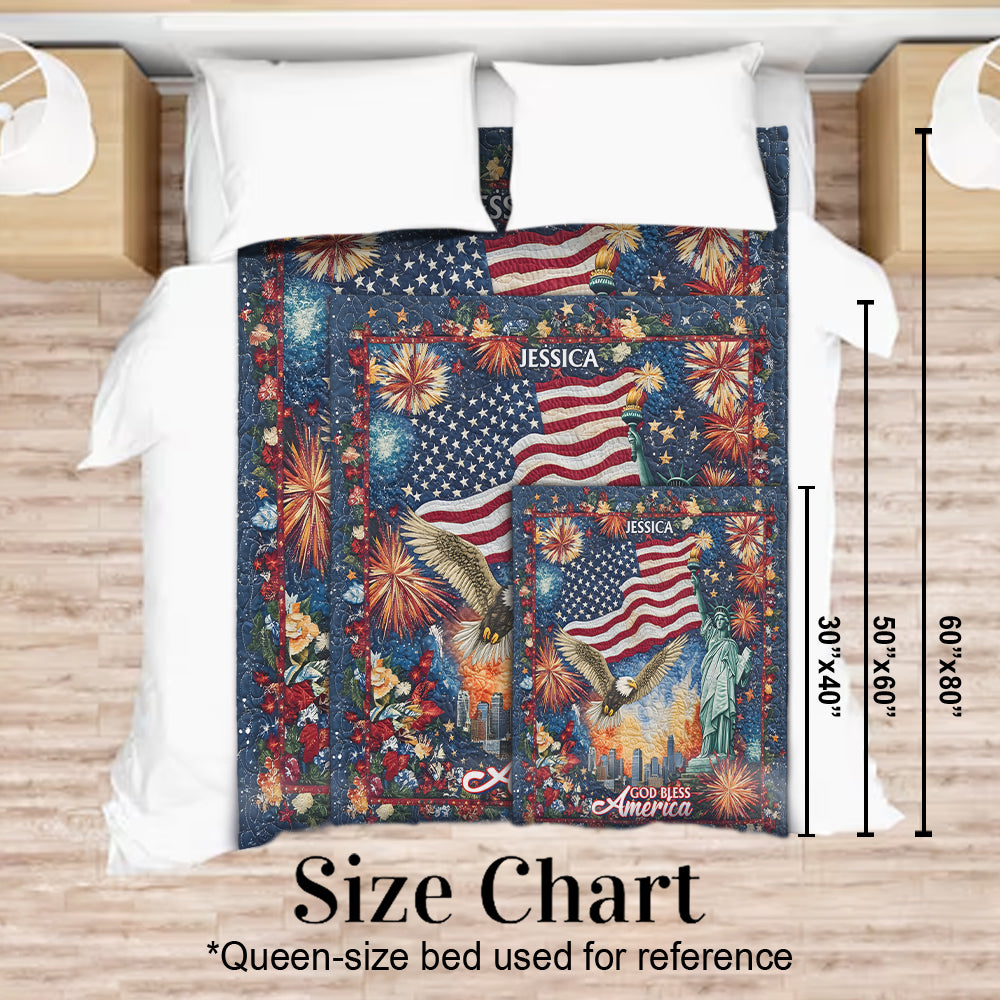 God Bless America - Personalized Bald Eagle Blanket