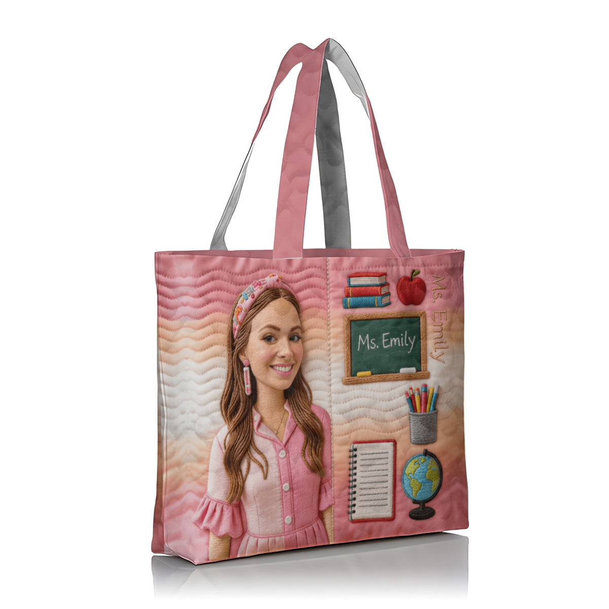Best Teacher Ever - Personalized Teacher Quilted Tote Bag