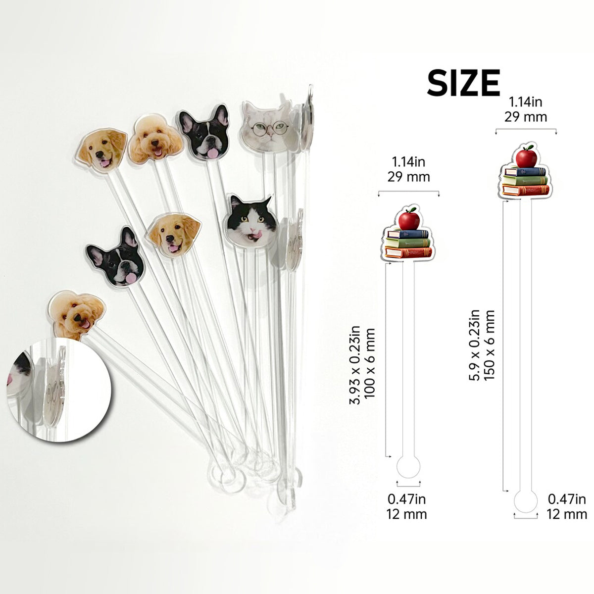 Book Lover Gift - Personalized Book Set Accent Mug with Acrylic Stirrers