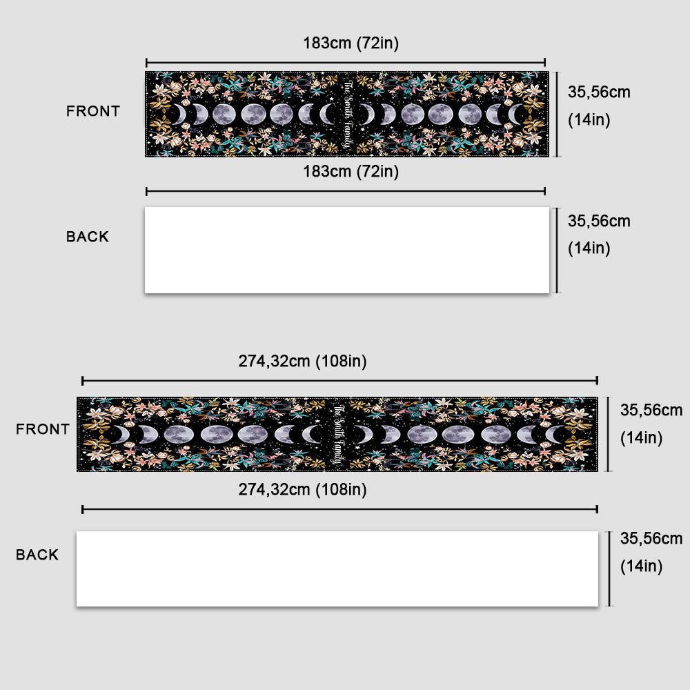 Floral Moon - Personalized Witch Table Runner
