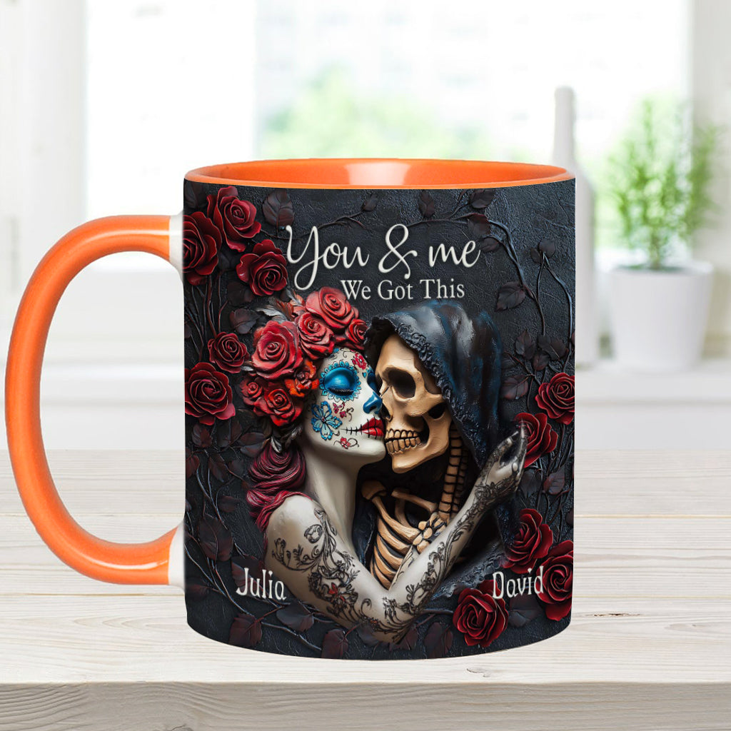 You & Me We Got This - Personalized Skull Accent Mug