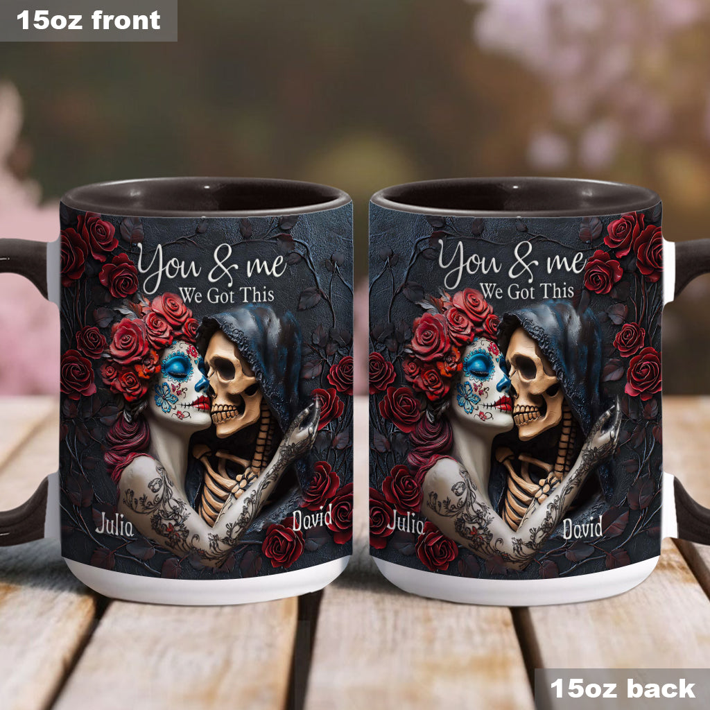 You & Me We Got This - Personalized Skull Accent Mug