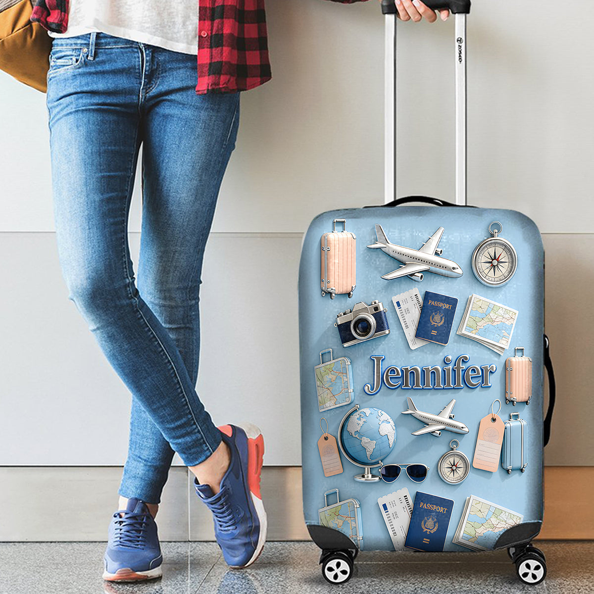 Just A Girl Who Loves Travveling - Personalized Travelling Luggage Cover