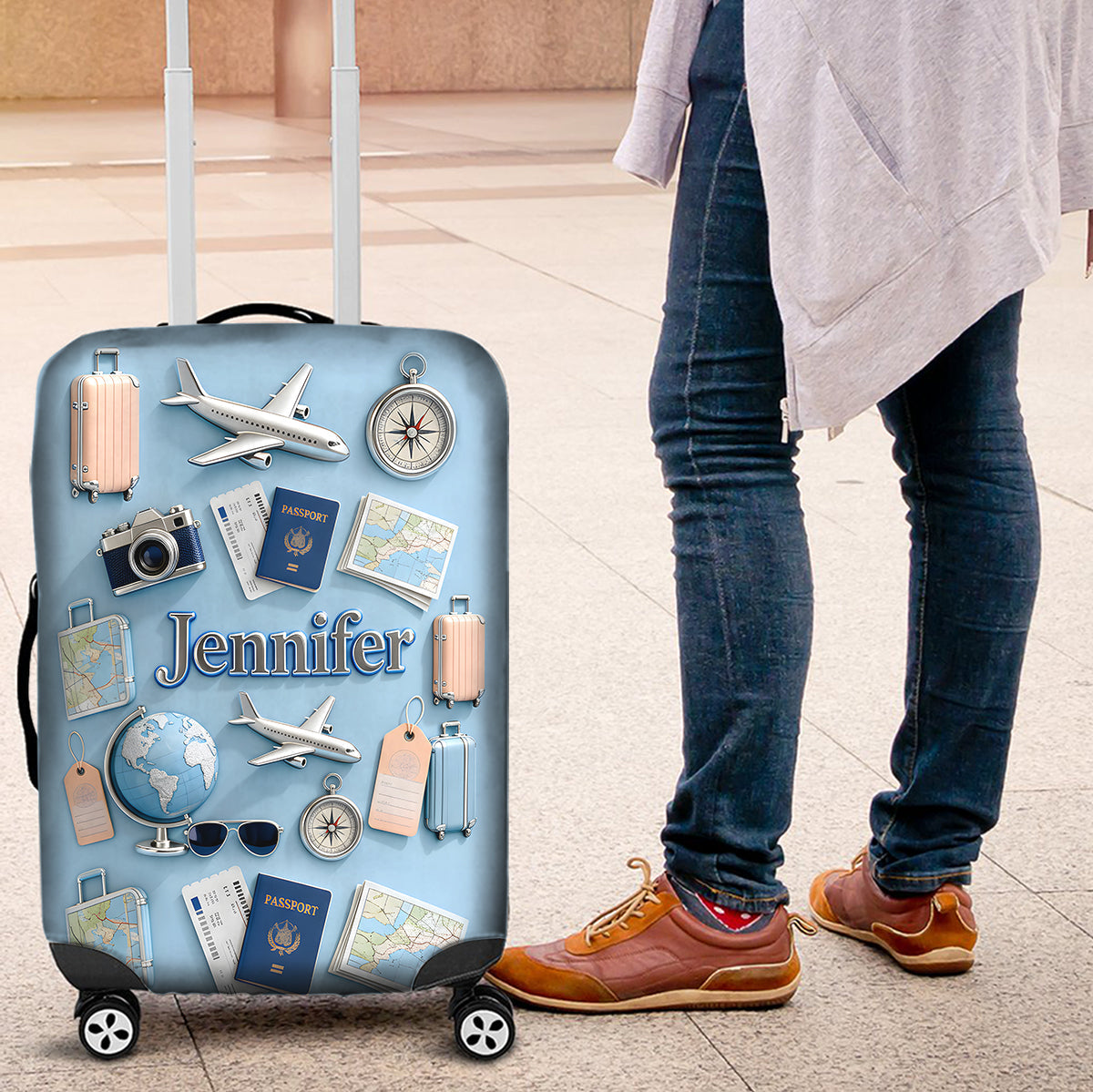 Just A Girl Who Loves Travveling - Personalized Travelling Luggage Cover