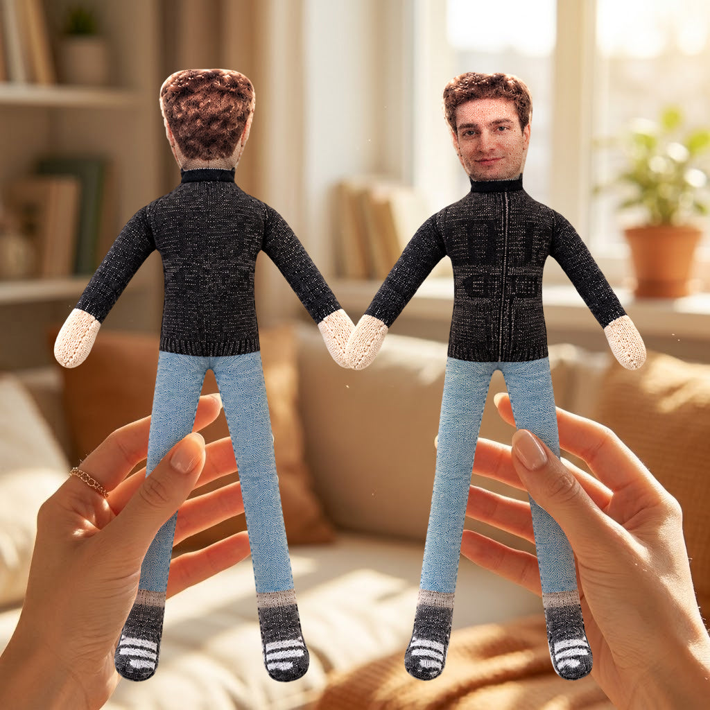 My Husband Boyfriend Is Hotter Than My Coffee Funny Doll - Personalized Couple Tumbler With Handle & Posable Doll