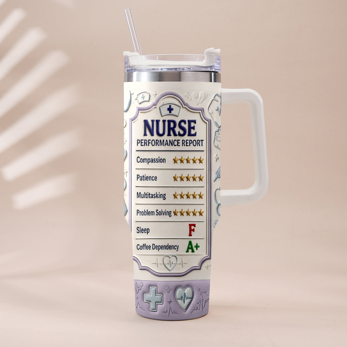 Nurse Performance Report - Personalized Nurse Tumbler With Plush Charm