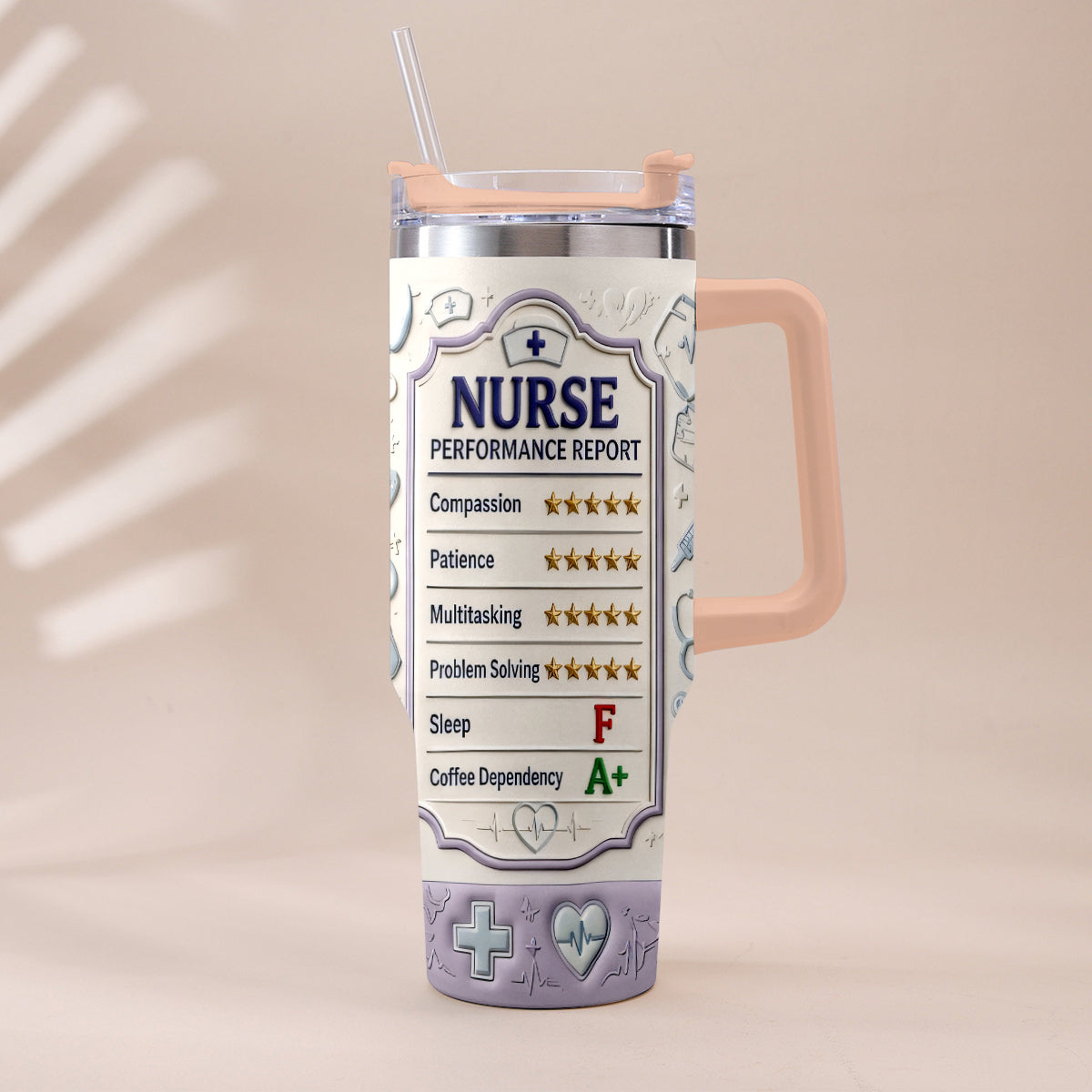 Nurse Performance Report - Personalized Nurse Tumbler With Plush Charm