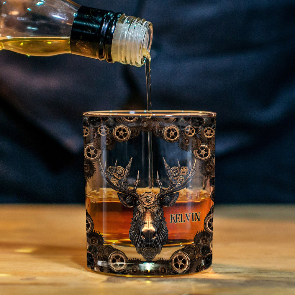 Mechanical Gear Creature - Personalized Hunting Whiskey Glass