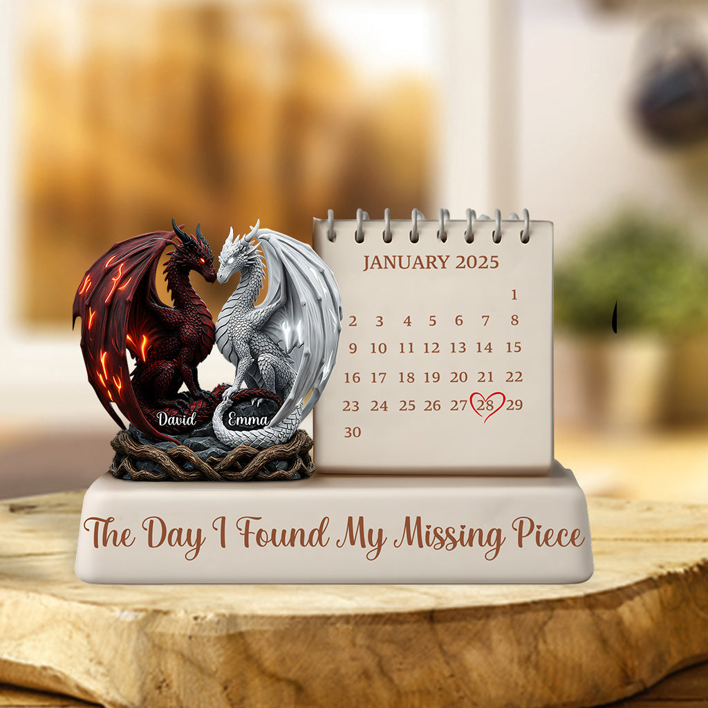 The Day I Found My Missing Piece - Personalized Couple Custom Shaped Acrylic Plaque