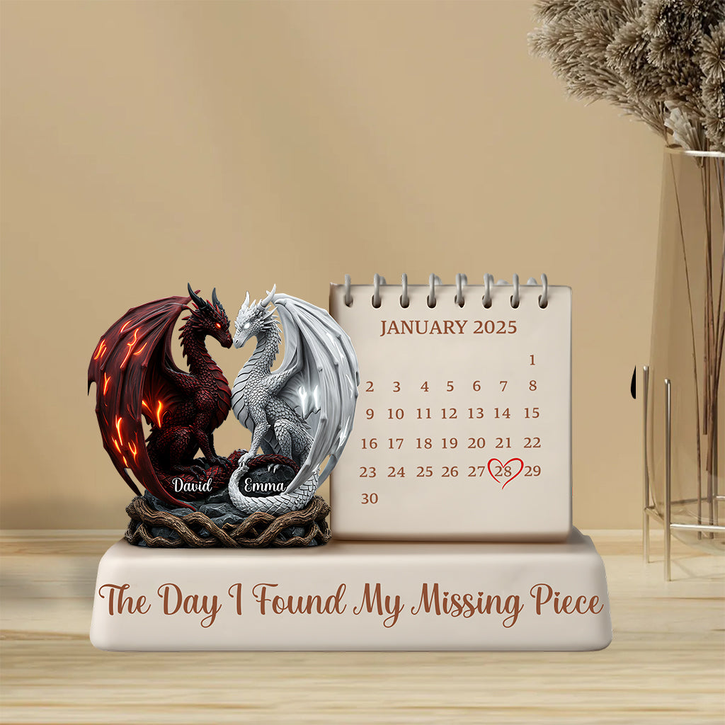 The Day I Found My Missing Piece - Personalized Couple Custom Shaped Acrylic Plaque