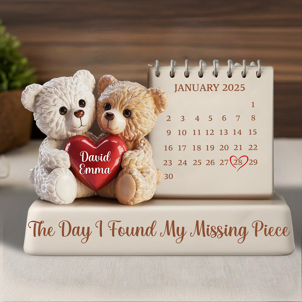 The Day I Found My Missing Piece - Personalized Couple Custom Shaped Acrylic Plaque
