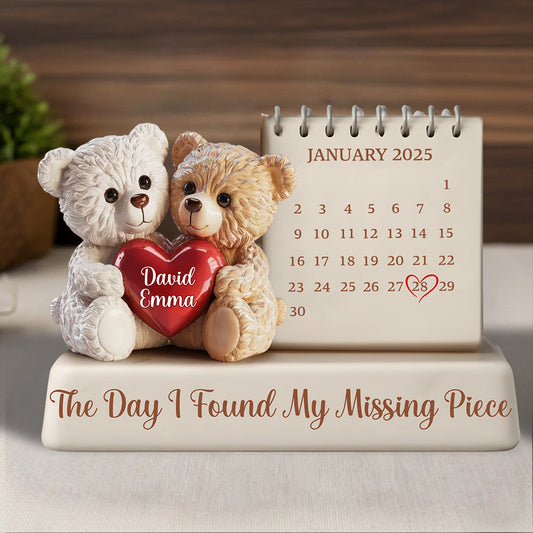 The Day I Found My Missing Piece - Personalized Couple Custom Shaped Acrylic Plaque