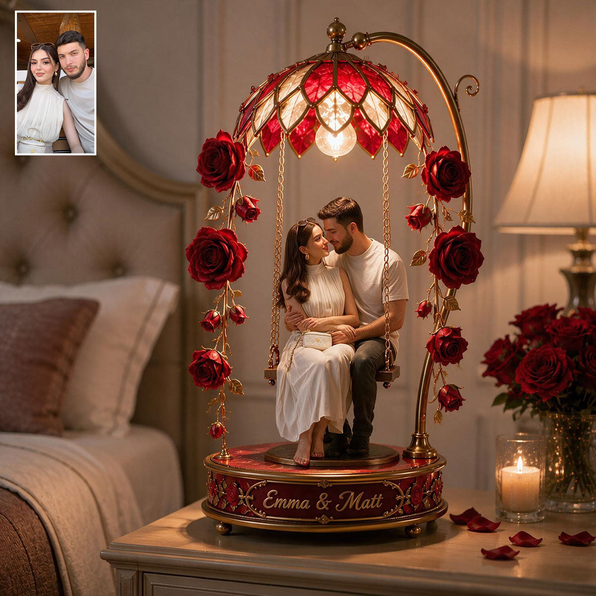 Any Photo You & Me - Personalized Couple Acrylic LED Night Light