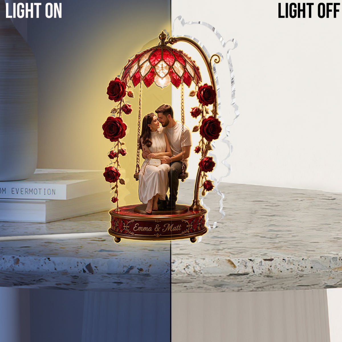Any Photo You & Me - Personalized Couple Acrylic LED Night Light