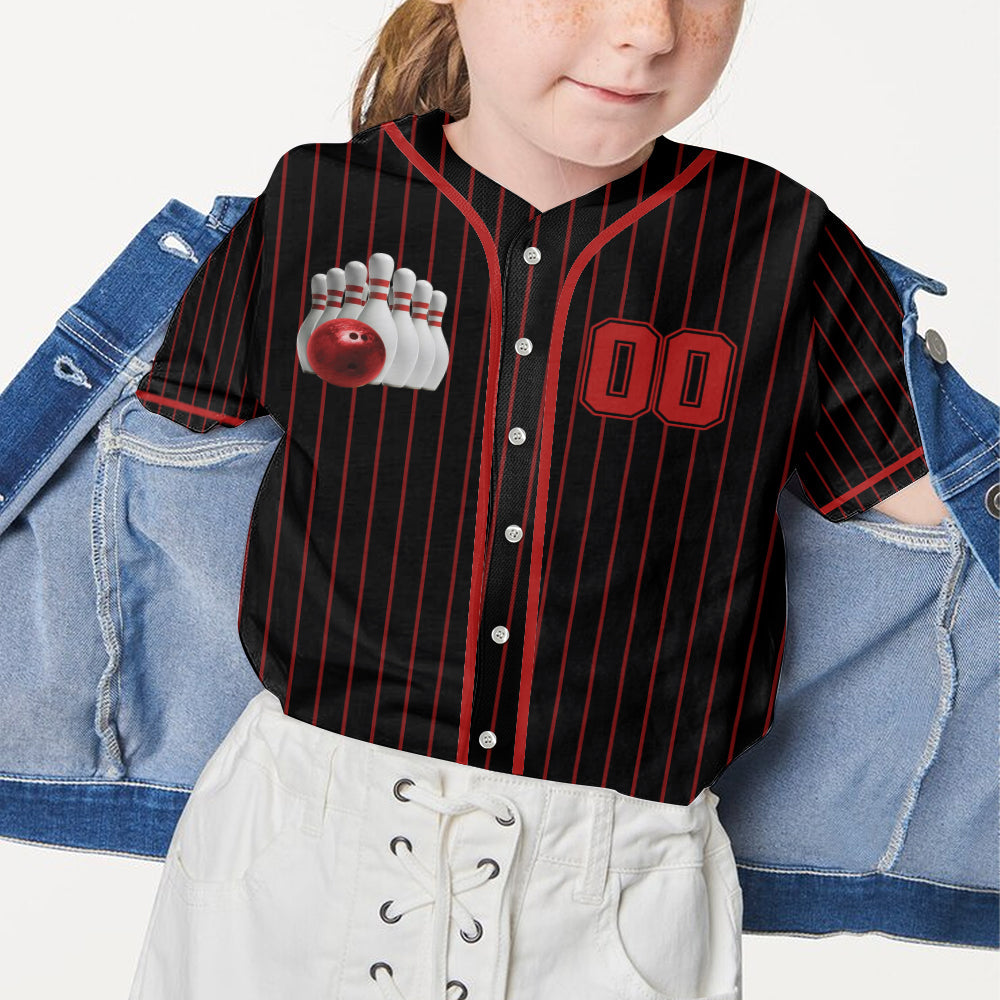 I'd Rather Be Bowling - Personalized Bowling Baseball Jersey