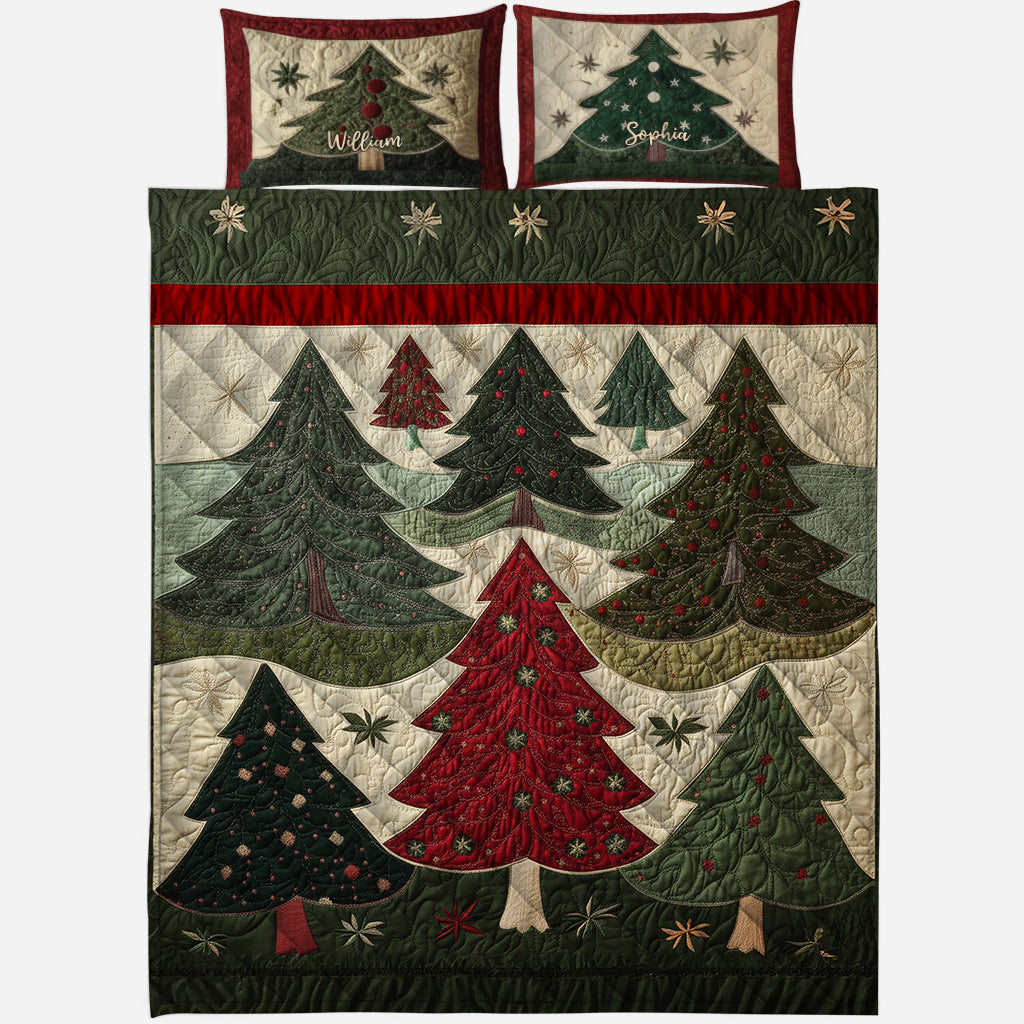 Christmas Tree - Personalized Christmas Quilt Set