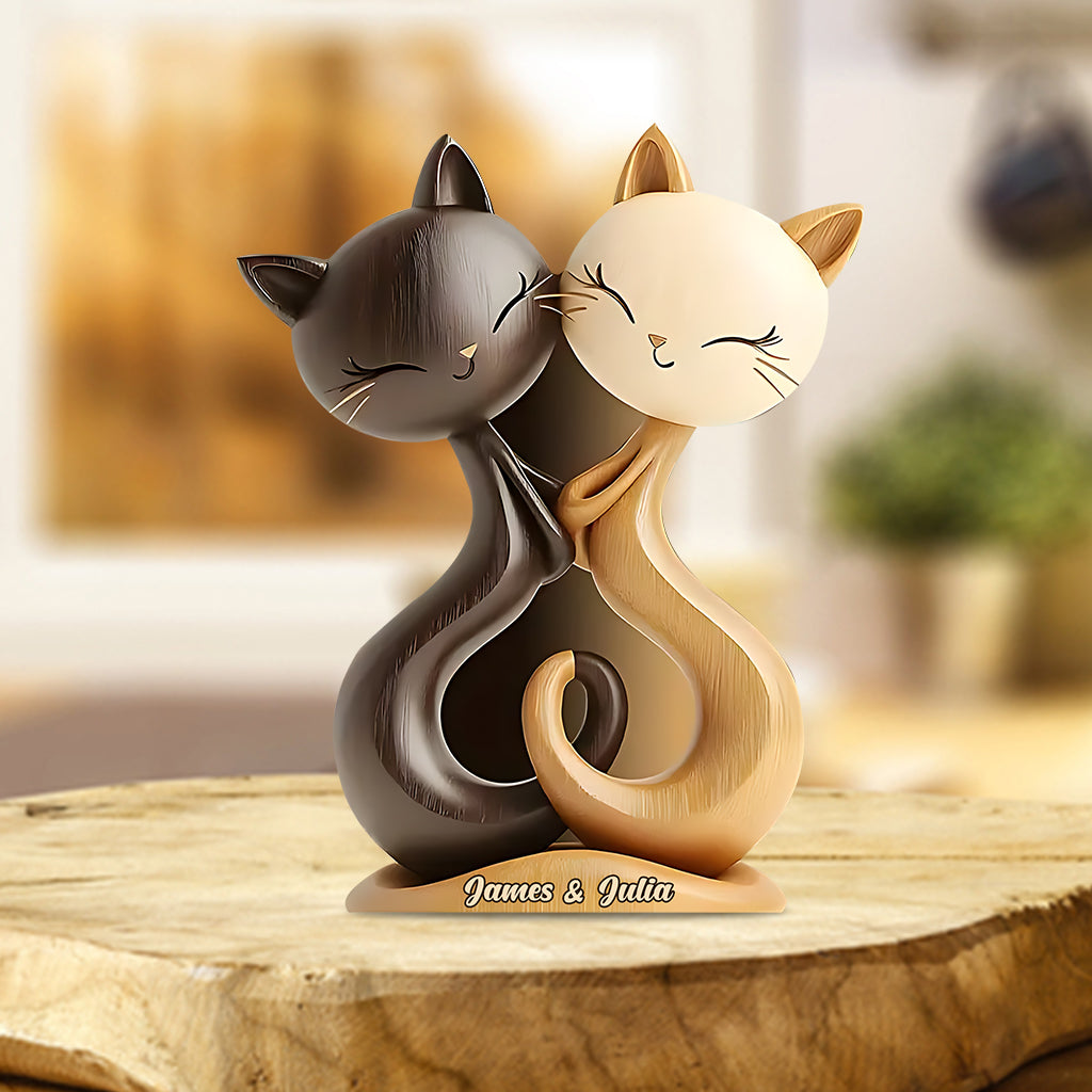 Cat Couple - Personalized Cat Custom Shaped Acrylic Plaque
