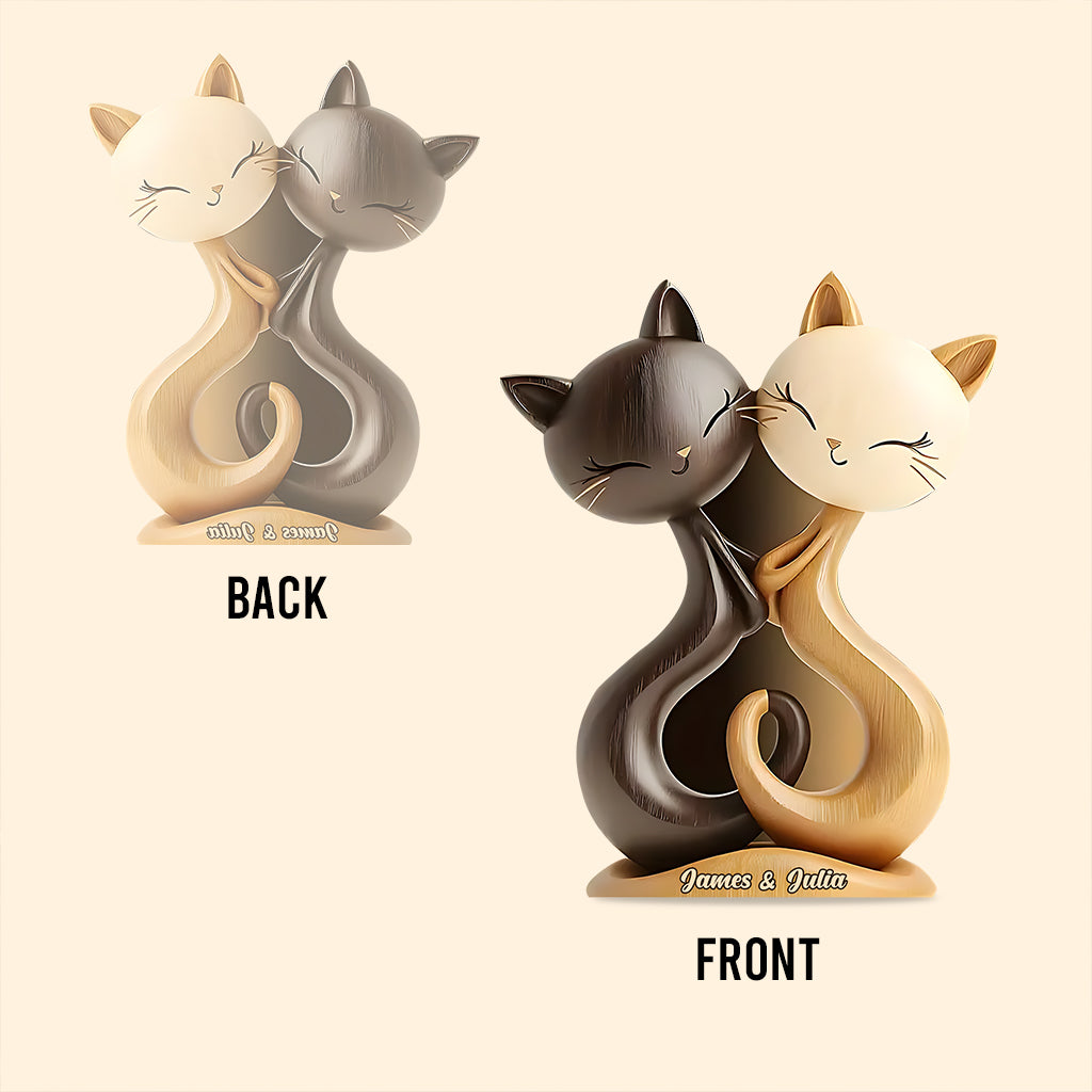 Cat Couple - Personalized Cat Custom Shaped Acrylic Plaque