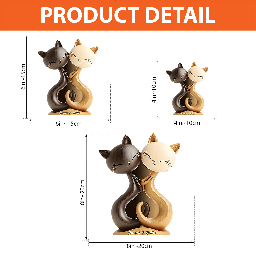 Cat Couple - Personalized Cat Custom Shaped Acrylic Plaque