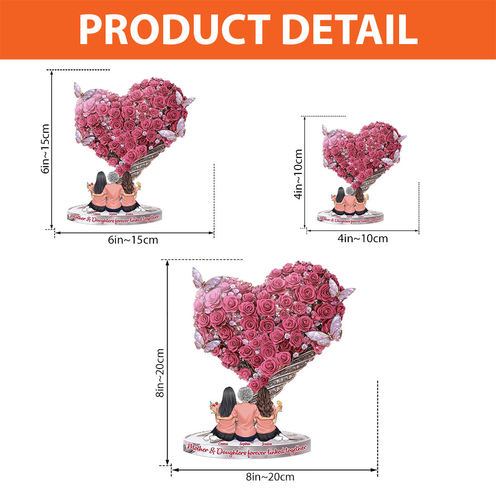 Mother And Daughters Forever Linked Together - Personalized Mother Custom Shaped Acrylic Plaque