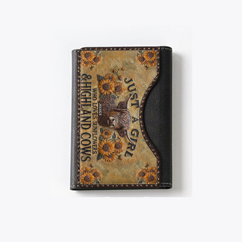 Just A Girl Who Loves Highland Cow - Personalized Highland Cow Magsafe Wallet