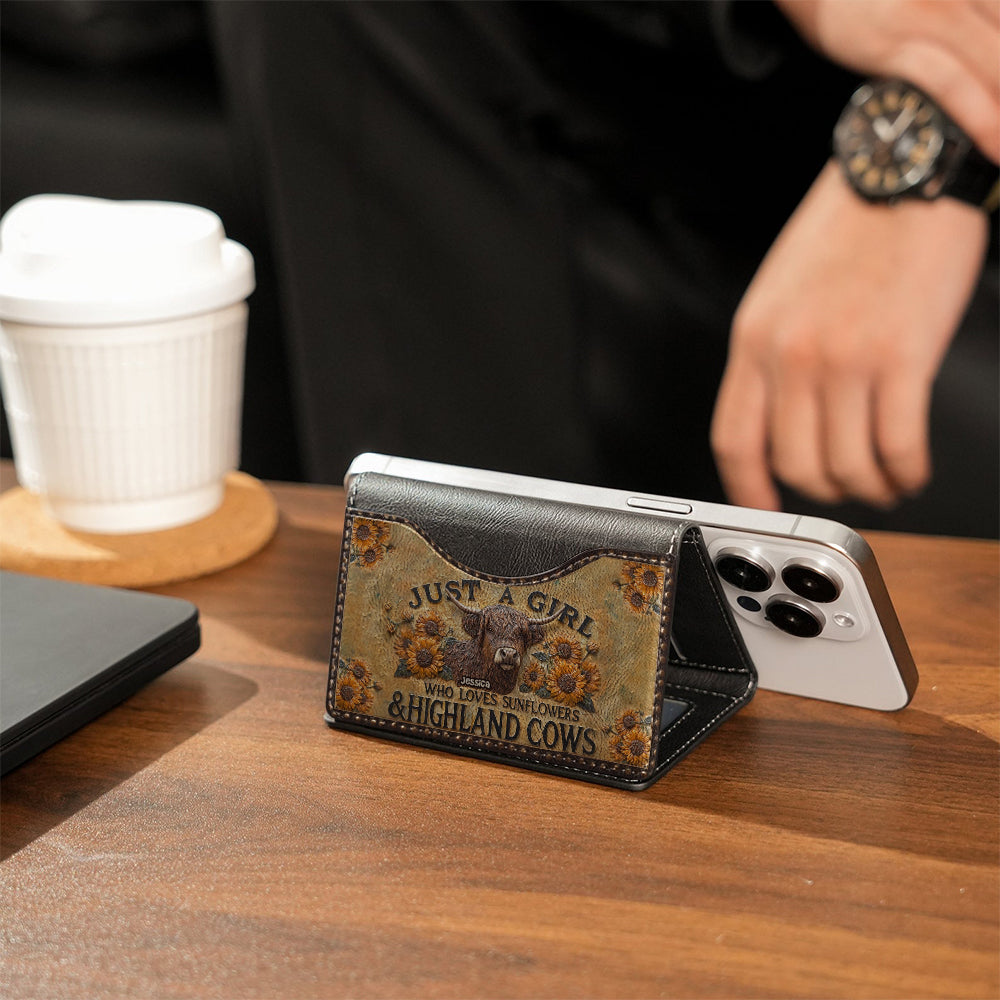 Just A Girl Who Loves Highland Cow - Personalized Highland Cow Magsafe Wallet