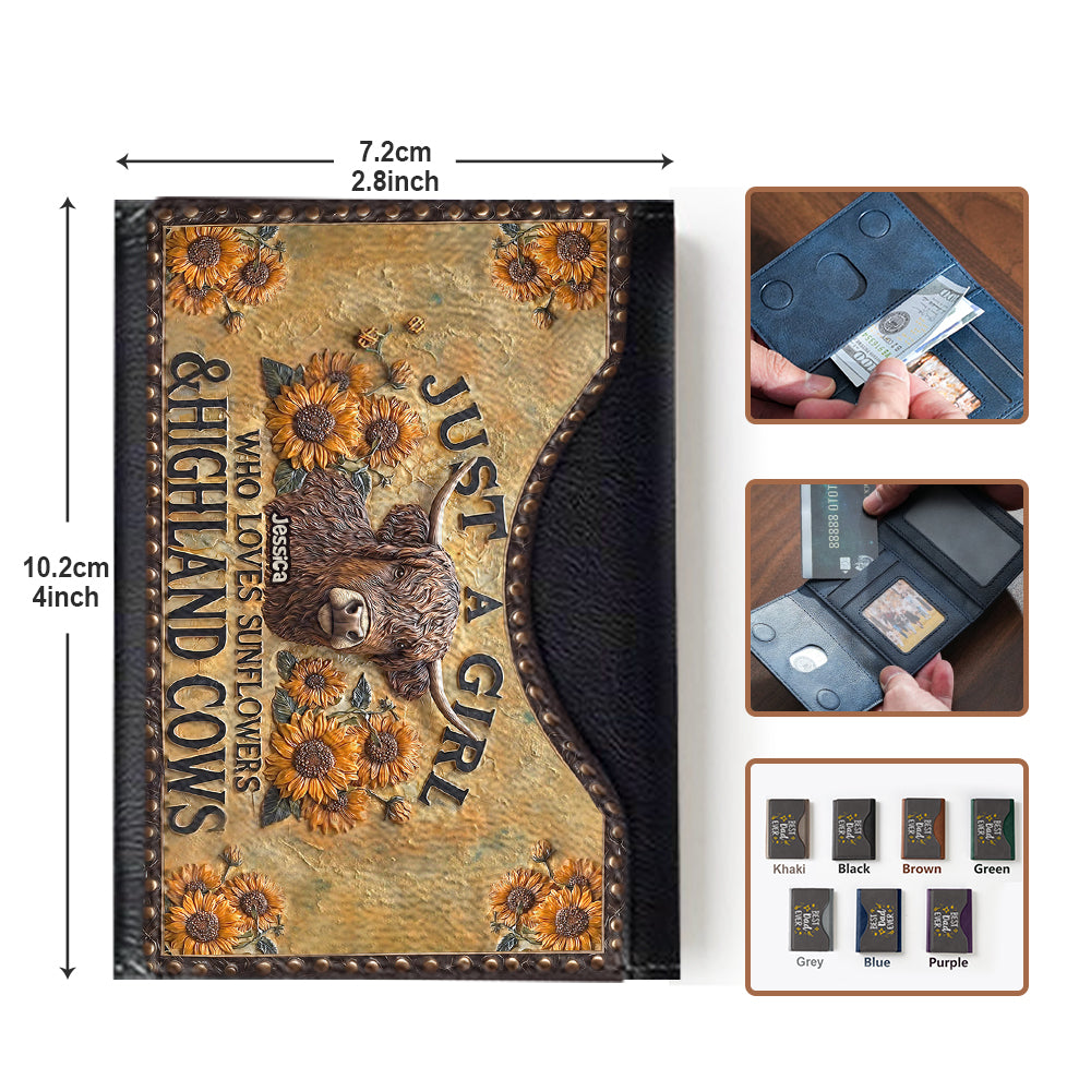 Just A Girl Who Loves Highland Cow - Personalized Highland Cow Magsafe Wallet