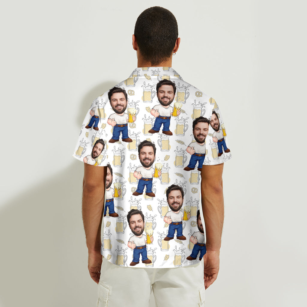 Funny Face Caricature Beer - Personalized Beer Hawaiian Shirt