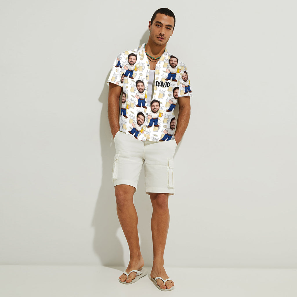 Funny Face Caricature Beer - Personalized Beer Hawaiian Shirt