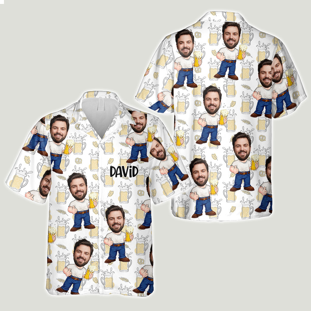 Funny Face Caricature Beer - Personalized Beer Hawaiian Shirt