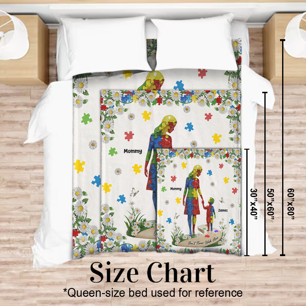 You'll Never Walk Alone - Personalized Autism Awareness Blanket