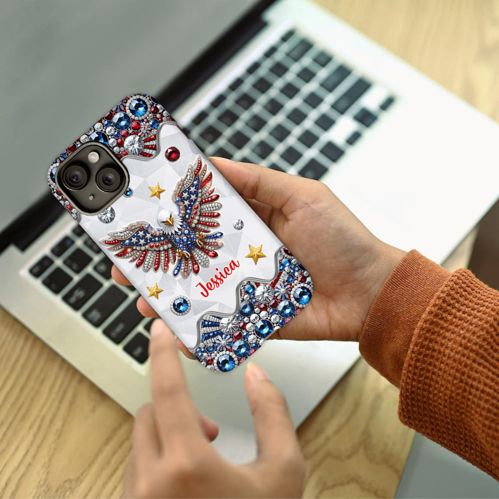 Patriotic Eagle - Personalized Bald Eagle Full Print Phone Case