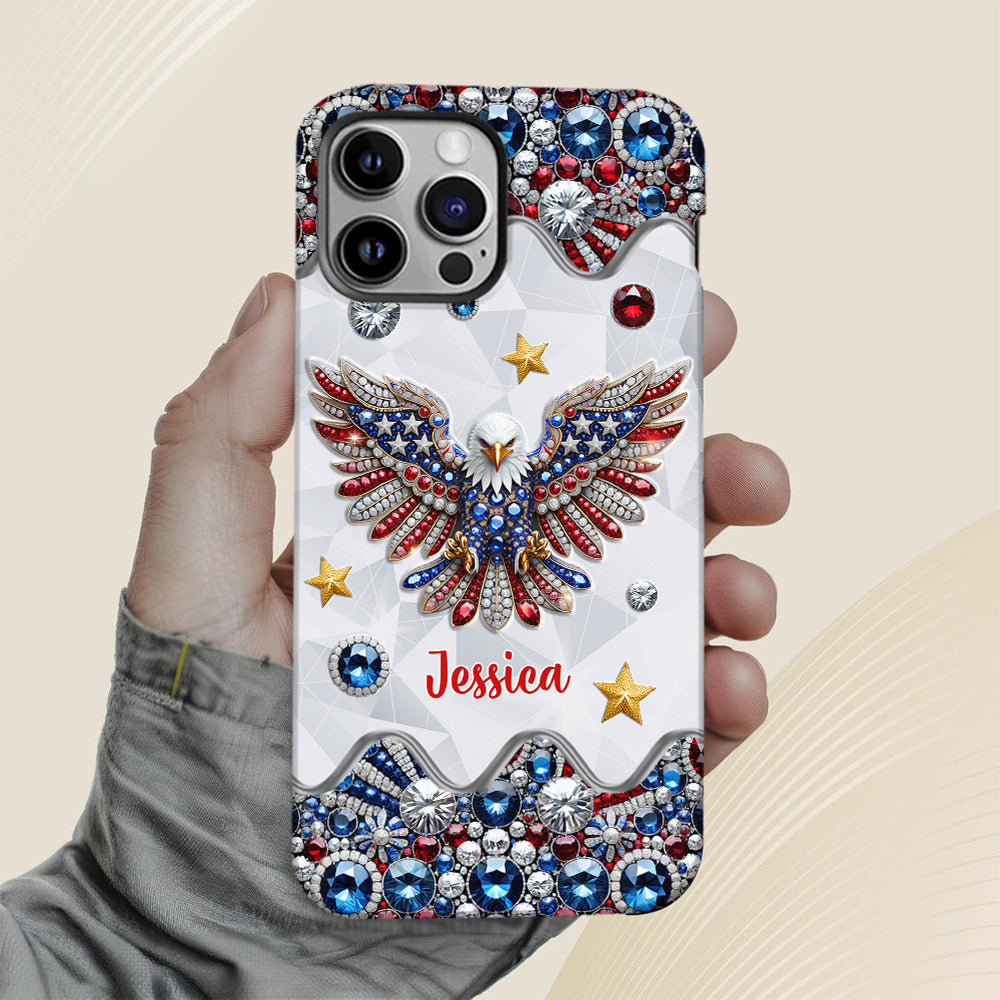Patriotic Eagle - Personalized Bald Eagle Full Print Phone Case