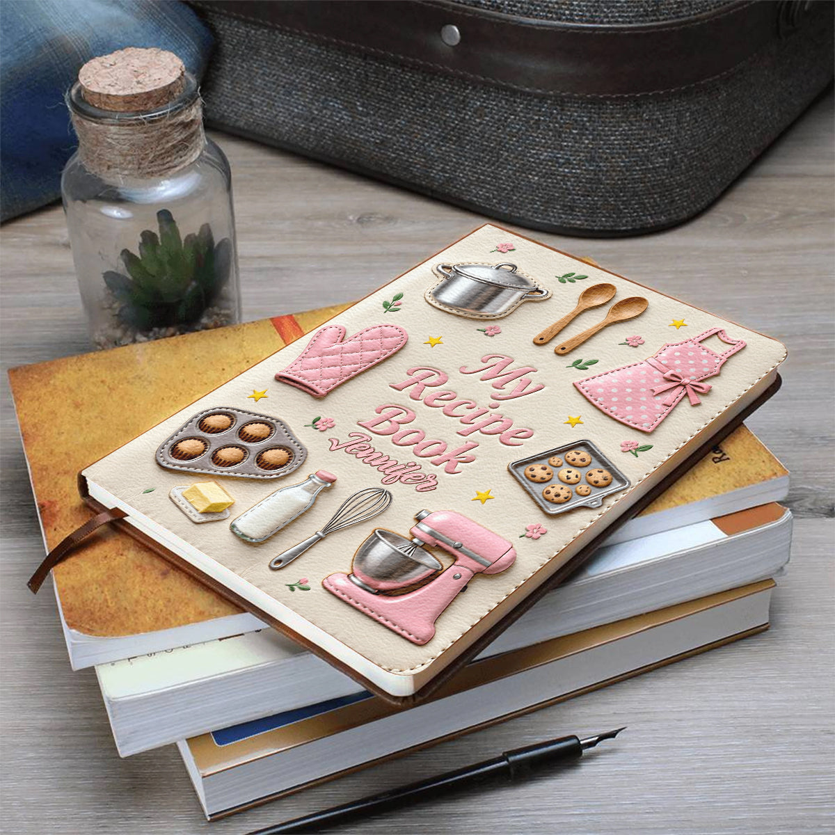 My Recipe Book - Personalized Baking Leather Journal