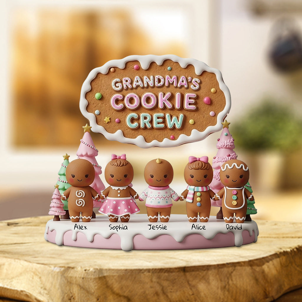 Grandma Mom Cookie Crew - Personalized Grandma Custom Shaped Acrylic Plaque