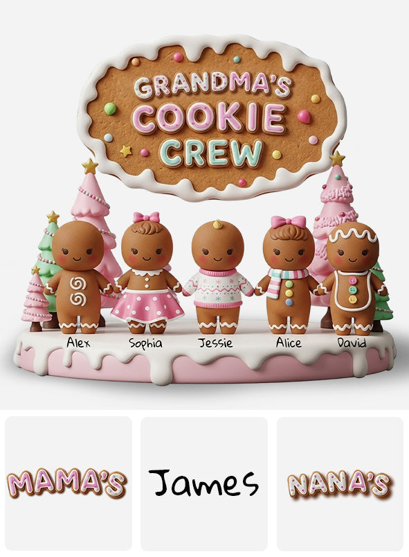 Grandma Mom Cookie Crew - Personalized Grandma Custom Shaped Acrylic Plaque
