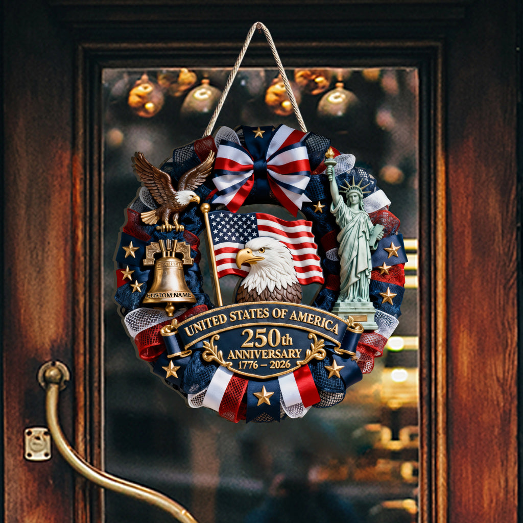US 250th Anniversary - Personalized Patriot Custom Shaped Wood Sign