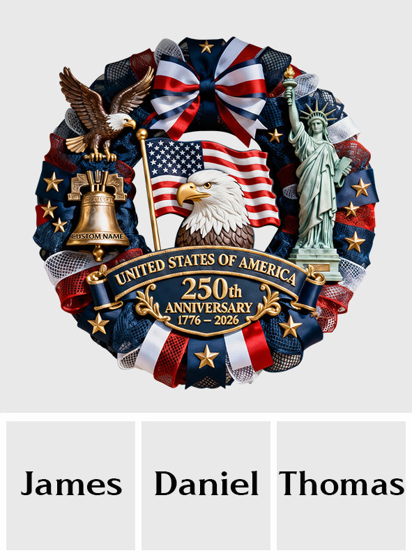 US 250th Anniversary - Personalized Patriot Custom Shaped Wood Sign